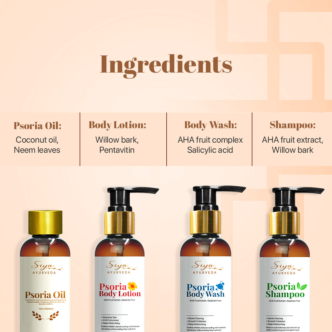 Complete Psoria Kit (Body Wash + Body Lotion + Psoria Oil + Shampoo)
